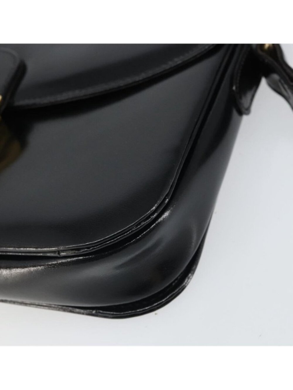 Authentic CELINE Horse Carriage Shoulder Bag Leather Black Gold - Picture 9 of 16